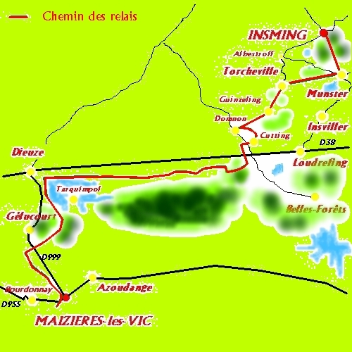 Carte des chemins des relais
